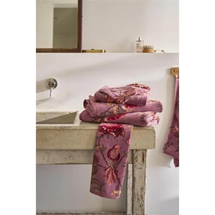 PiP Studio Waschlappen Secret Garden_Mauve_UV_UV_16x22 3 Waschlappen 16 x 22 cm, Baumwolle (1-St), Wachlappen Waschhandschuh – Bild 4