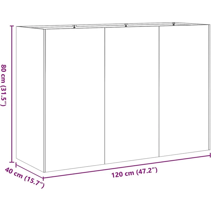 vidaXL Pflanzkübel Rostig 120x40x80 cm Wetterfester Stahl 860723 – Bild 9