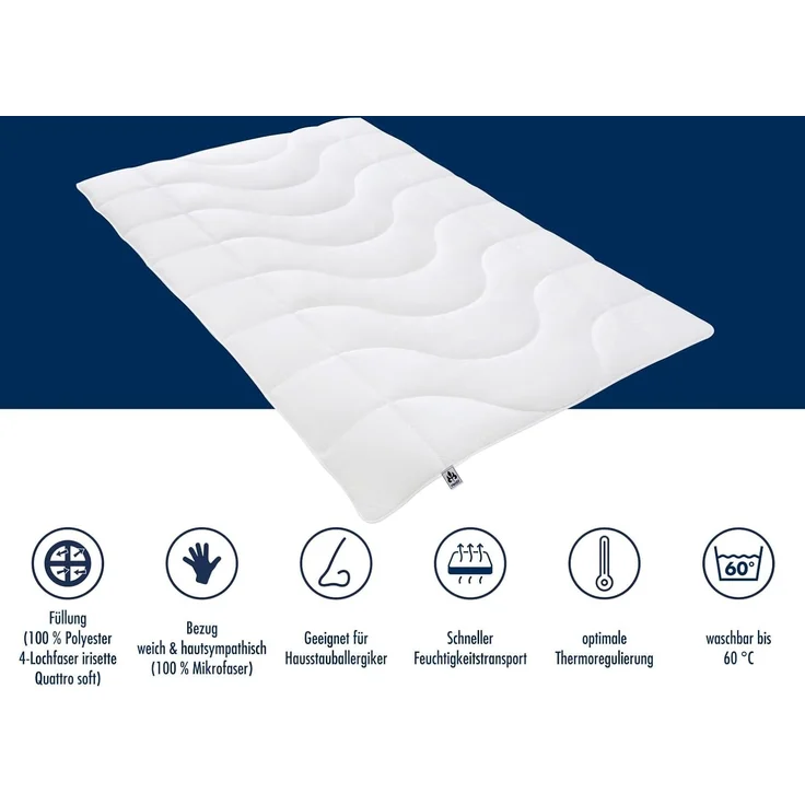Badenia Bettcomfort Irisette Micro Thermo Winterdecke Steppbett aus weicher und atmungsaktiver Microfaser für den Winter, 135x200 cm – Bild 6