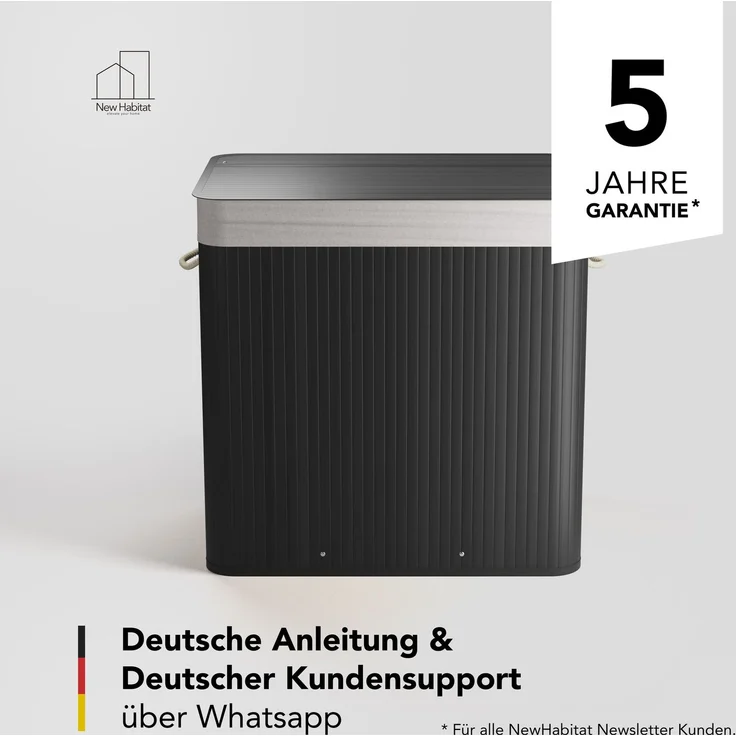 Bambus Wäschekorb 3 Fächer, 150L Wäschesammler mit Deckel & herausnehmbarem Sack – Bild 6