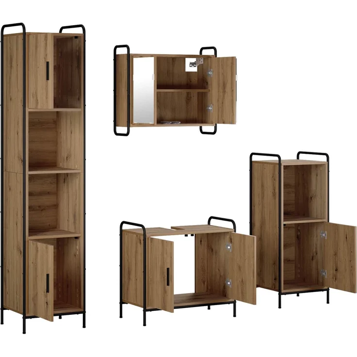 vidaXL Badezimmerschrank-Set 4 stk. Artisan-Eiche 40 x 36 x 181 cm 3444596 – Bild 7