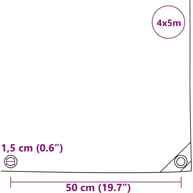 vidaXL Plane 650g / m² Olivgrün 4 x 5 m Canvas mit PVC-Beschichtung 42017759 – Bild 11