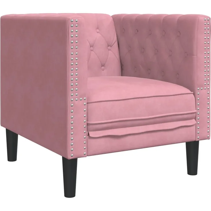 vidaXL Chesterfield-Sessel Rosa Samt 372676