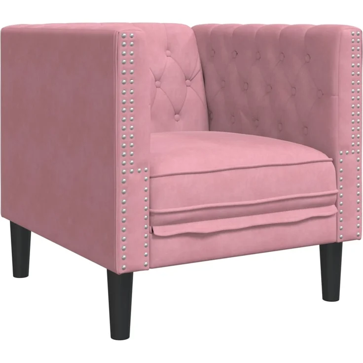 vidaXL Chesterfield-Sessel Rosa Samt 372676 – Bild 1