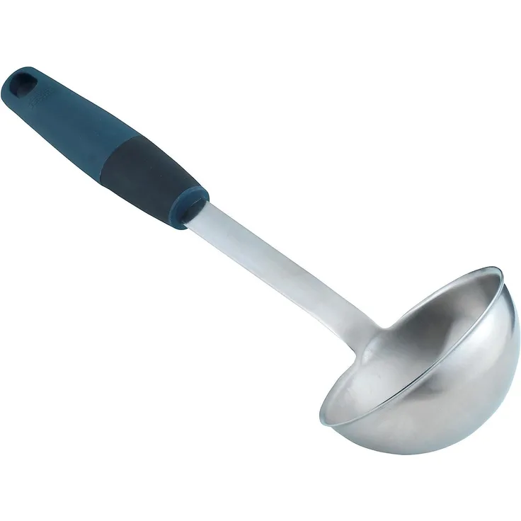 Kuhn Rikon Cook's Tools Schöpflöffel, Schöpfkelle, Löffel, Edelstahl, Kunststoff, Schwarz, L 34 cm, 22663
