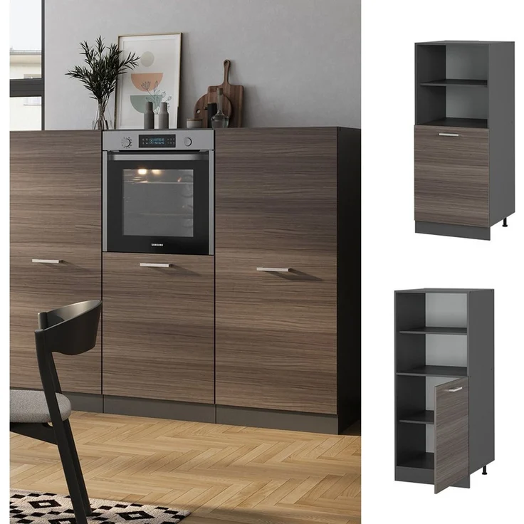 Herdumbauschrank R-Line Edelgrau 60 cm Vicco – Bild 2