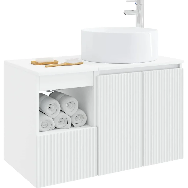 vidaXL Badezimmerschrank-Set 2 stk. Weiß 79,5 x 44,5 x 80 cm 3404104 – Bild 3