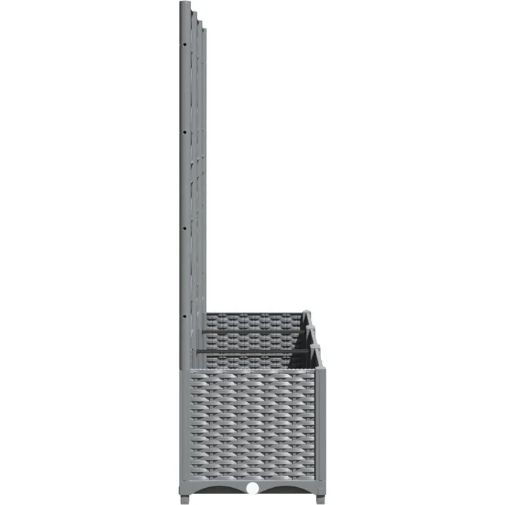 vidaXL Pflanzkübel mit Rankgitter Hellgrau 120x40x136 cm PP 153274 – Bild 5