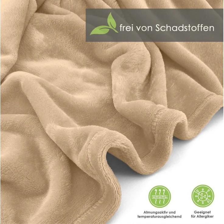 Wohndecke Premium Super Soft Flanell Kuscheldecke Sofadecke, heimtexland, super weich und flauschig, Allergiker geeignet, atmungsaktiv – Bild 2