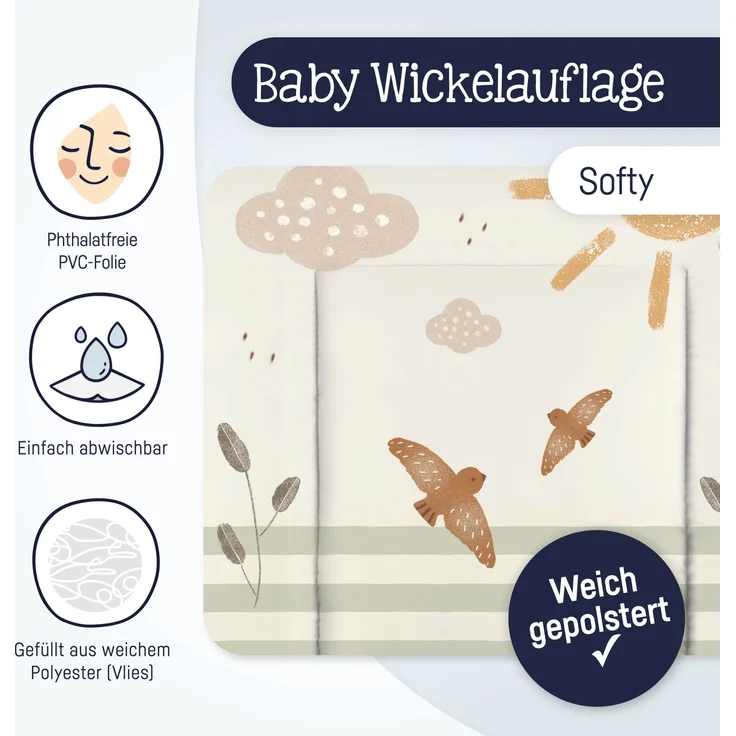 Julius Zöllner Wickelauflage Softy 75x85 Folie Daylight – Bild 3