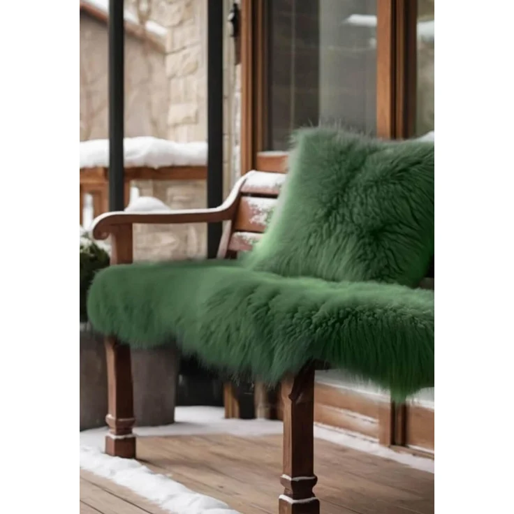 Lammfell Merino Moosgrün Größe: 90-100 – Bild 3