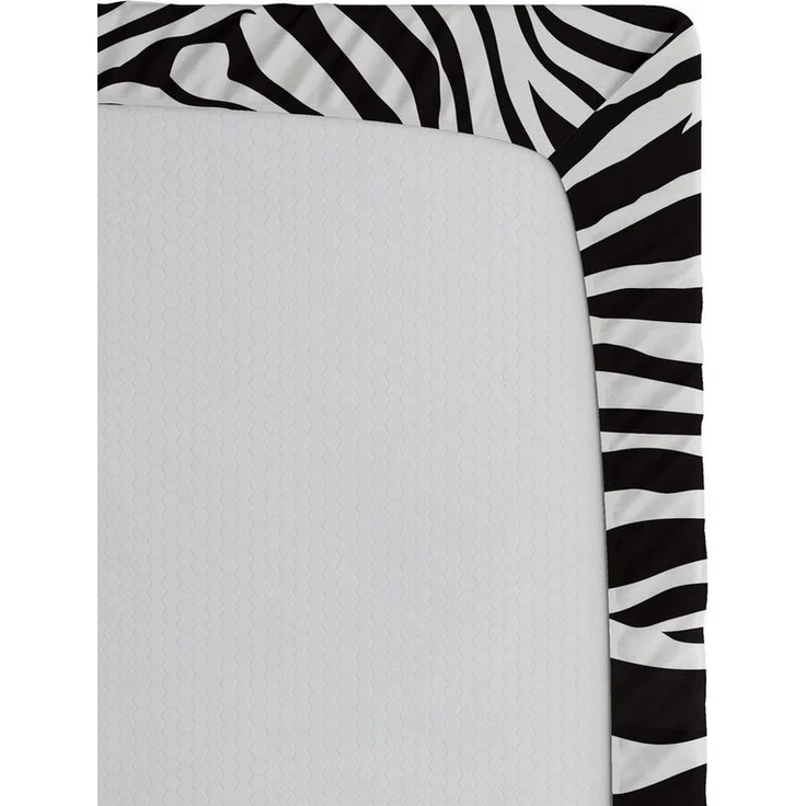Abakuhaus Spannbettlaken Soft Dekorativer Stoff Bettwäsche Rund-um Elastischer Gummizug, Schwarz-Weiss Wilde Zebra-Linien – Bild 3