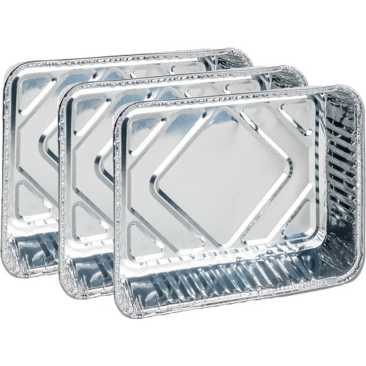 QuickPack Auflaufform Auflaufform 3er Aluminium eckig 20 x15 x4cm, Aluminium, (3-St), Alu Schale Grillschale Auflaufform Grillform Gratinform – Bild 2