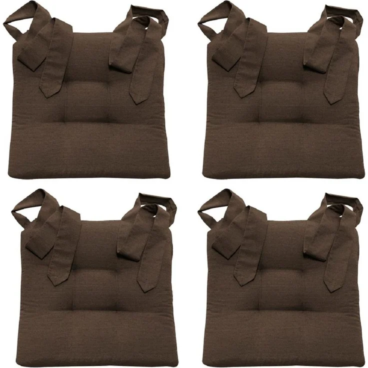 MAGMA Stuhlkissen Sitzkissen FINO Schleifenband Auflage - ca. 42cm x 46cm x 7cm - 4er Set braun – Bild 5