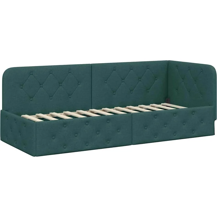 vidaXL Eckbettgestell mit Matratze Dunkelgrün 80 x 200 cm Stoff 3394033 – Bild 5
