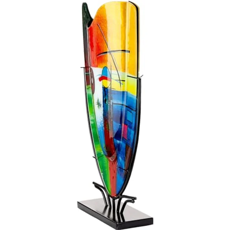GILDE Glas Art Bodenvase Milano, handbemalt, Mehrfarbig glänzend, Höhe 57cm x Breite 35cm, nicht wasserdicht – Bild 3