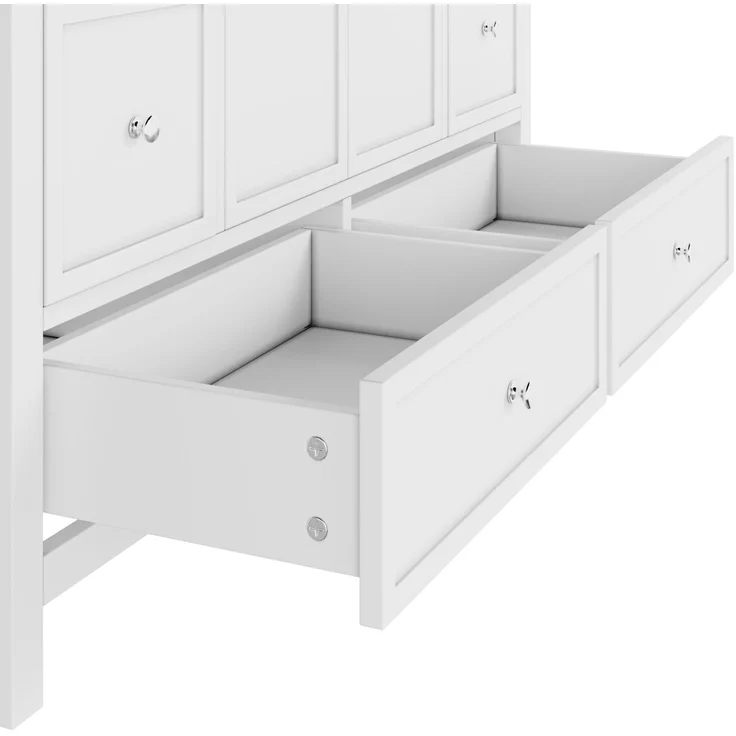 Freistehender Bad-Waschtisch, B 120 x T 50 x H 86,5 cm, MDF mit Kunstharzbecken – Bild 9