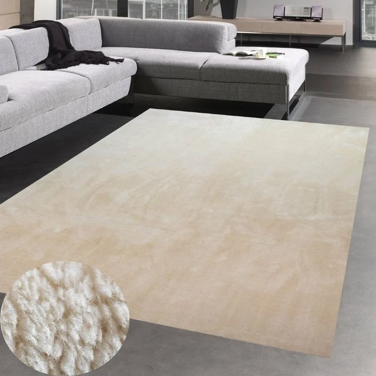 Carpetia Teppich Uni, rechteckig, Höhe: 16 mm, super soft & flauschig mit extra dichter Florstruktur – Bild 1