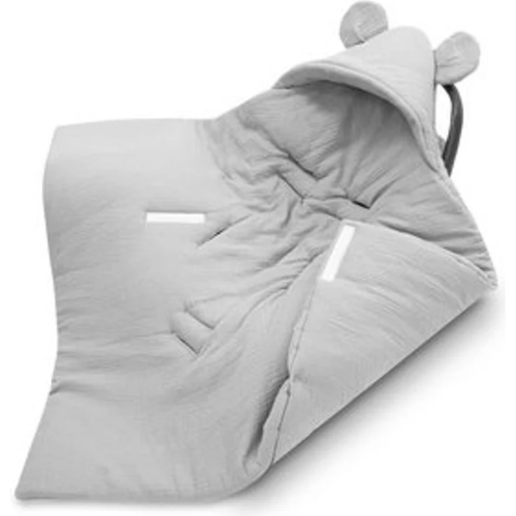 Einschlagdecke Einschlagdecke Musselin 90x90 cm Grau, Totsy Baby – Bild 6