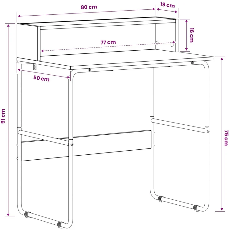 vidaXL Schreibtisch mit Stauraum Altholz 80 x 50 x 91 cm 8008024 – Bild 8