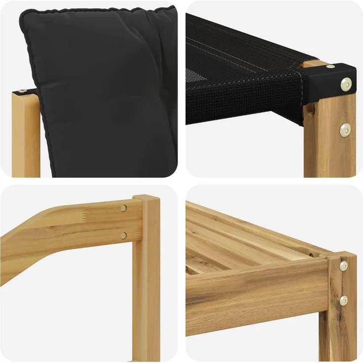 vidaXL Outdoor-Sofagarnitur 6 stk. 5-Sitzer Weiß und Schwarz 3389510 – Bild 8