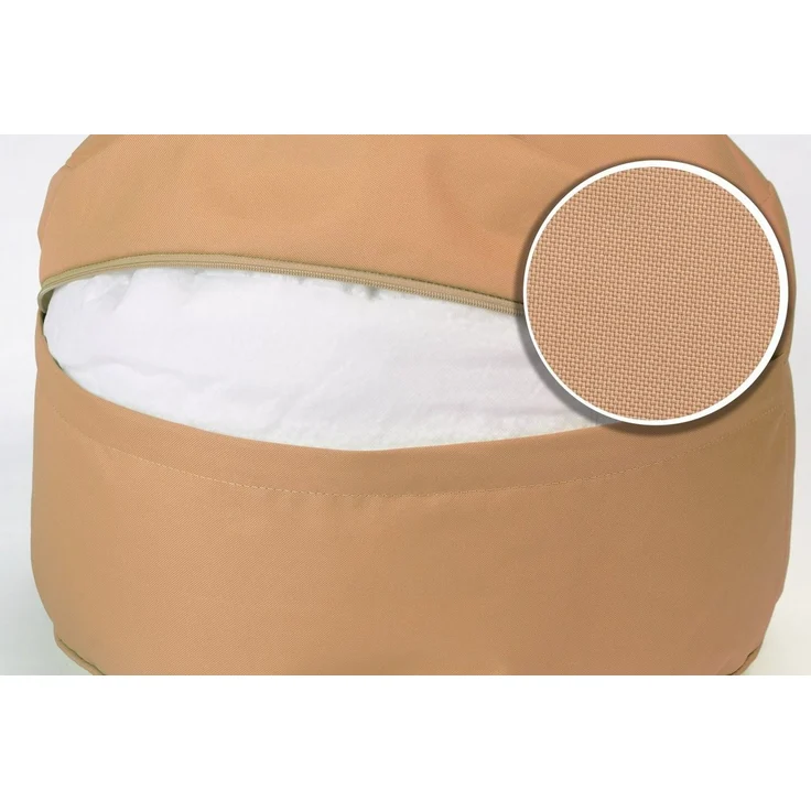 sunnypillow Sitzsack Runder Sitzpouf mit abnehmbarem Bezug, Sitzsack - Hocker rund 25 x 45 cm beige – Bild 3