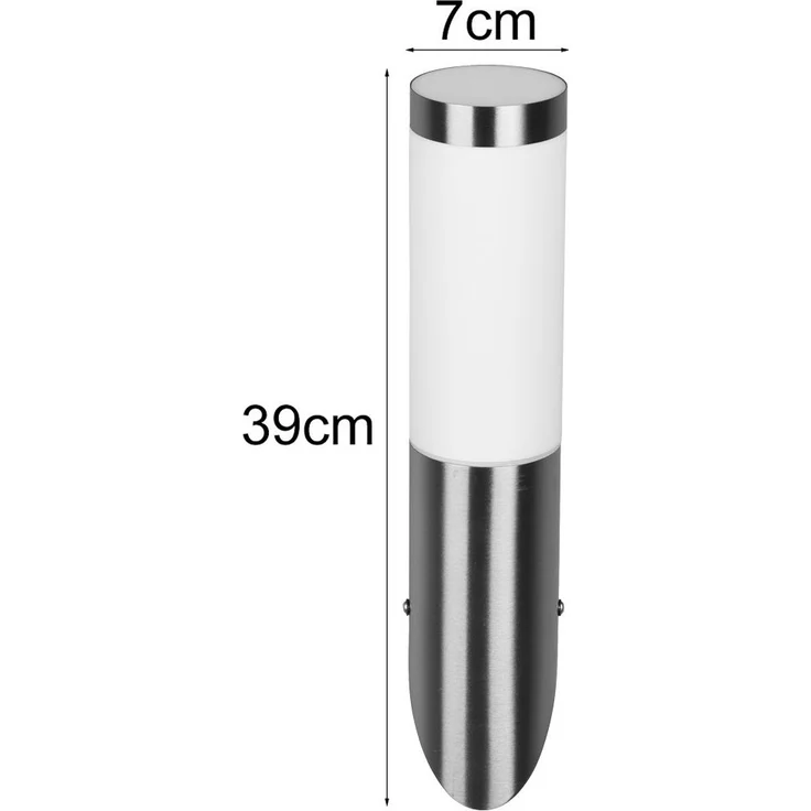 Moderne LED Außenwandleuchte aus Edelstahl in Silber, Höhe 39cm – Bild 4