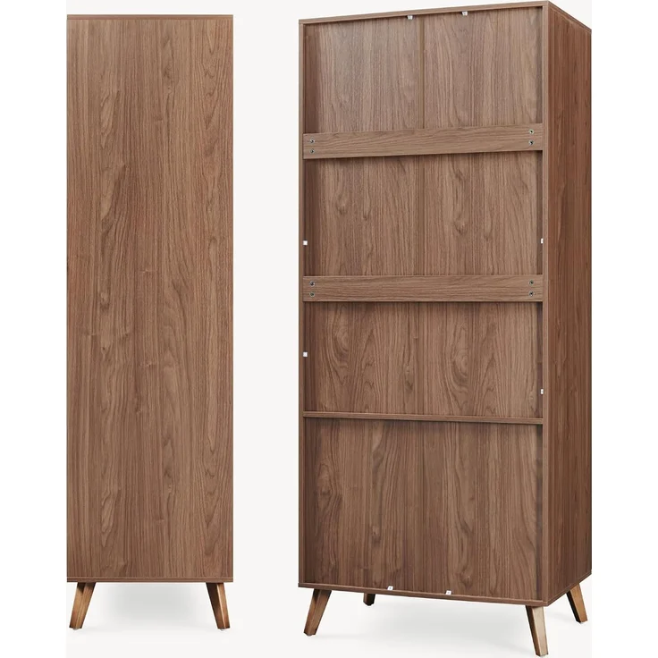 Kleiderschrank Norg 191x80x52 cm 2 Türen 1 Fach Walnussoptik [en. casa] – Bild 8