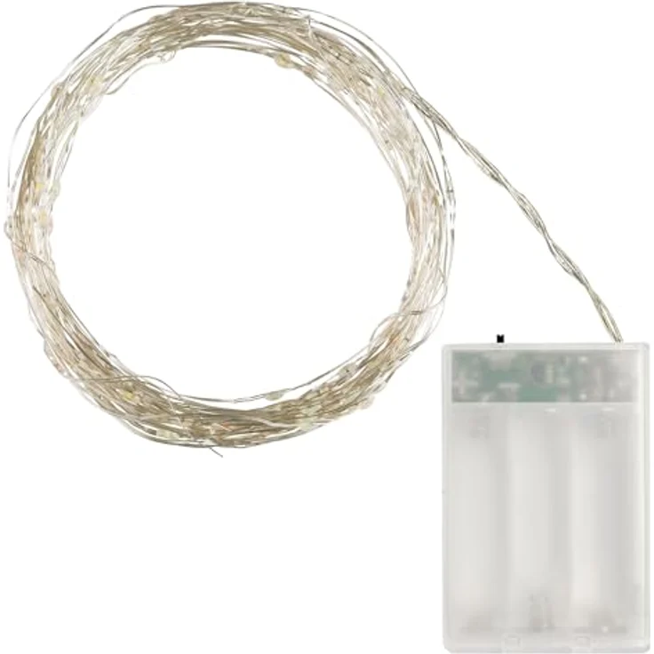 Idena 31824-2 - LED Micro Lichterkette mit 30 LEDs in Warmweiß, 2 Stück, 6 Stunden Timer Funktion, batteriebetrieben, je 3,2 m lang, Deko für Innen, zum Basteln, als Party Deko, Weihnachtsdeko – Bild 4