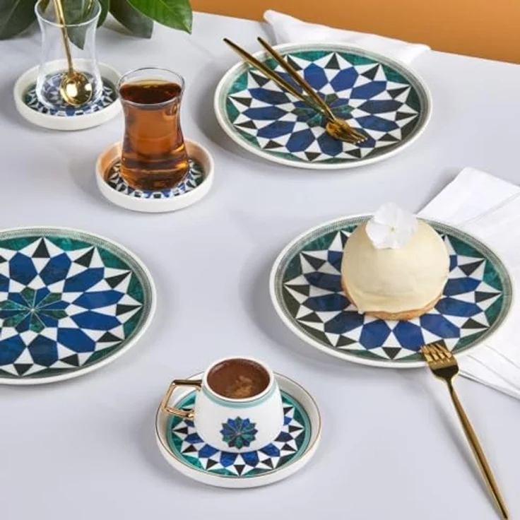 Karaca Teeservice Roman 12 tlg. Keramik Teeset 10 cm - Elegantes Tee Service-Set – Bild 5
