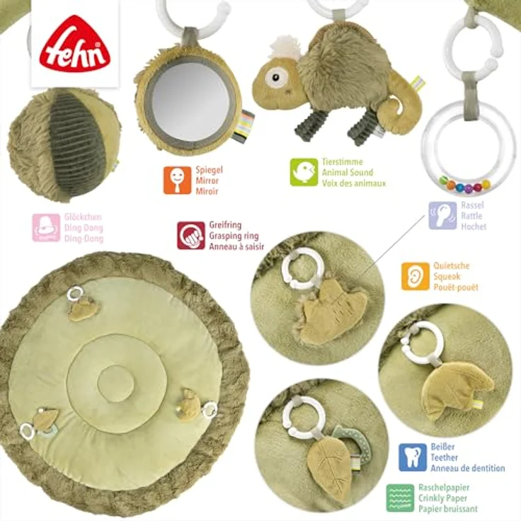 Fehn 3-D-Activity-Decke Chamäleon Lazy, Crazy & Pink Khaki/Olive – Bild 6
