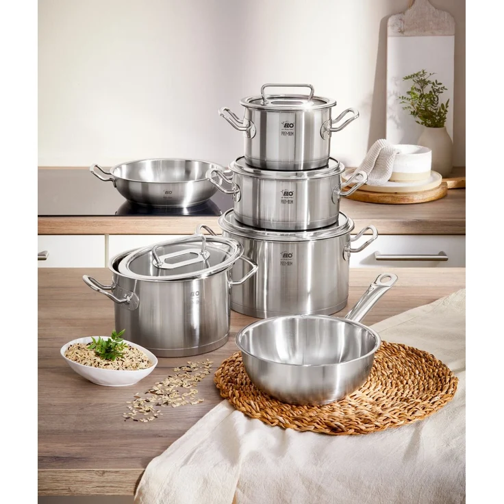 Elo Topfset 6-tlg 'GOURMET PLUS', Edelstahl silber, 35.5 x 27.5 x 63 cm, für alle Herdarten – Bild 6