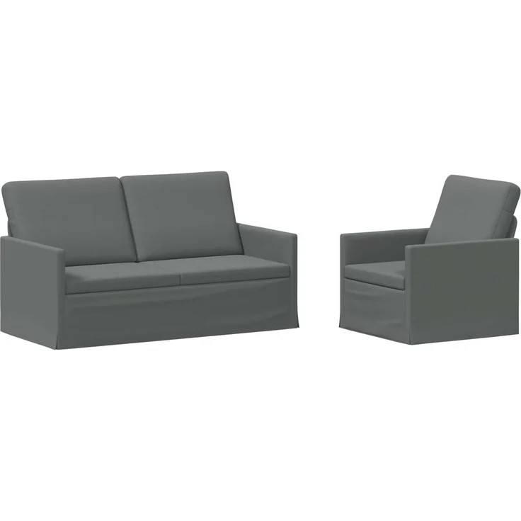 vidaXL Sofa-Set 2 pcs Dunkelgrau Stoff 3433149 – Bild 1