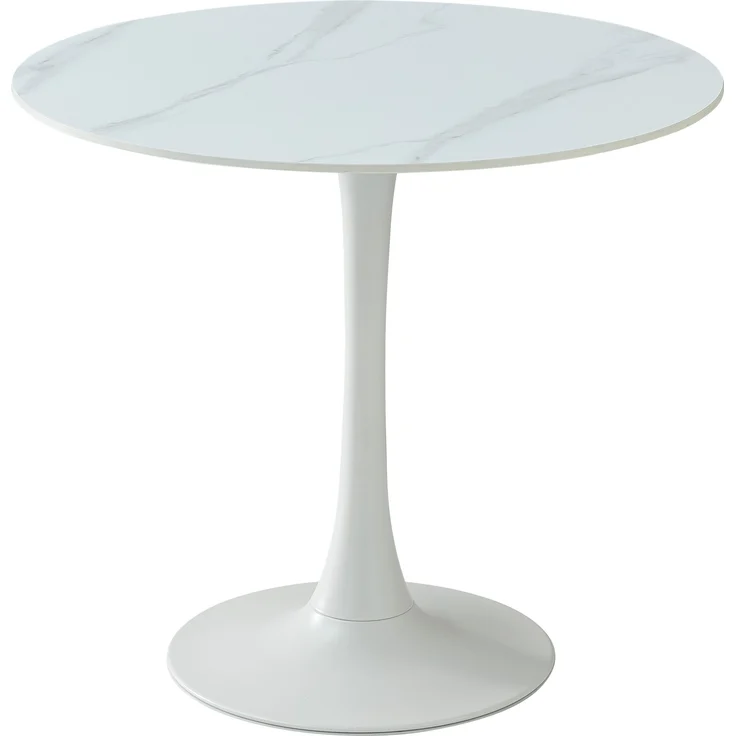 Esstisch >Josh< in weiß, Keramik, Metall - 75x90cm (HxD) – Bild 1