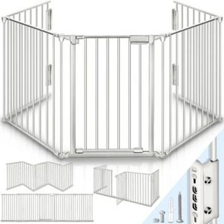 KIDUKU Kaminschutzgitter 300 cm Grau Baby Absperrgitter Ofenschutzgitter Laufstall Türschutzgitter – Bild 6
