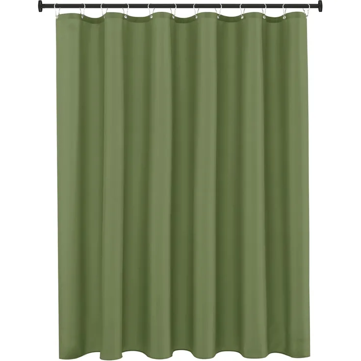 Hotel-Qualität Stoff Duschvorhang 183 × 183 cm Salbei Grün, Wasserabweisend, Rostfreie Ösen, Gewichteter Saum