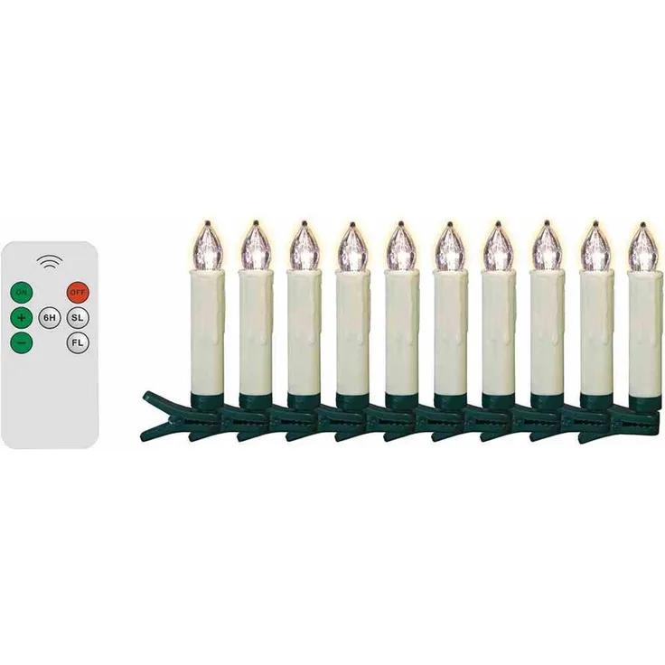 LED kabelloses Christbaumkerzen Set 10tlg Lichtschläuche Licht Dekoration Advent