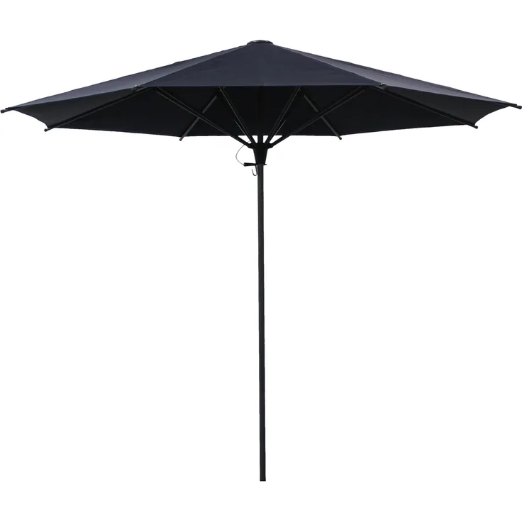 LECO Aluminium Sonnenschirm rund 3m, Gestell anthrazit, Bespannung blau