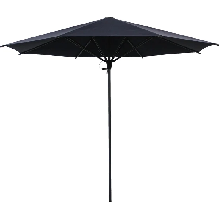 LECO Aluminium Sonnenschirm rund 3m, Gestell anthrazit, Bespannung blau – Bild 1