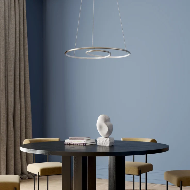 Novel LED-Hängeleuchte, Aluminium nickel, 67x150 cm – Bild 3