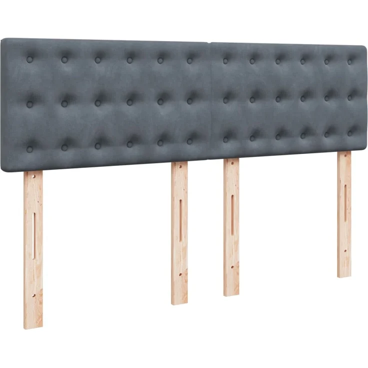 vidaXL Boxspringbett mit Matratze Dunkelgrau 140x190 cm Samt 3287747 – Bild 5