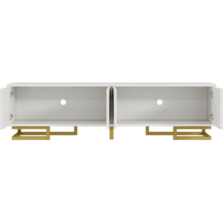 BlingBin TV-Schrank TV-Ständer Fernsehschrank (1-St, mit strukturierten Türen, goldene Griffe und goldene Beine) Modernes Design,160×38 ×44,5cm – Bild 3