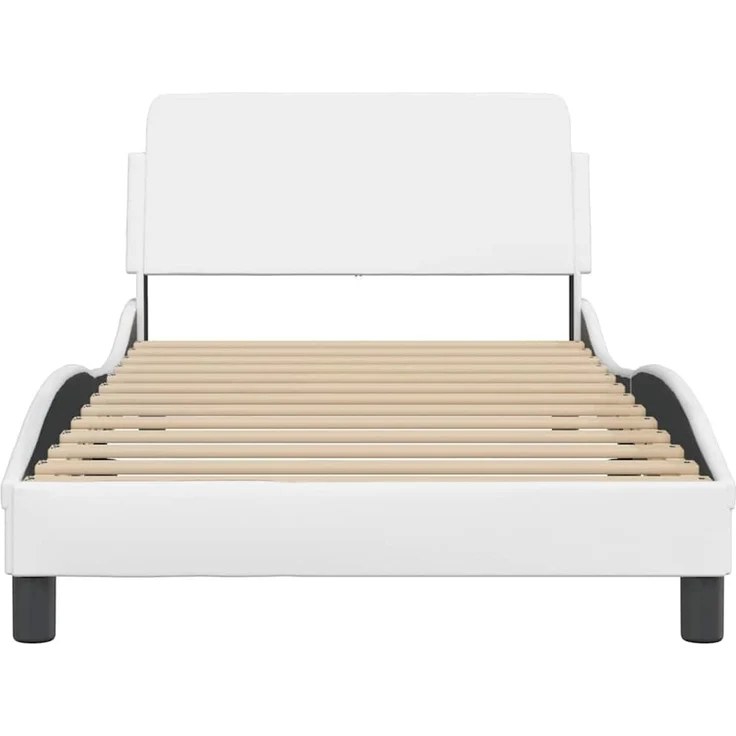 vidaXL Bettgestell "Dover" Weiß 100x190 cm Kunstleder 373270 – Bild 4
