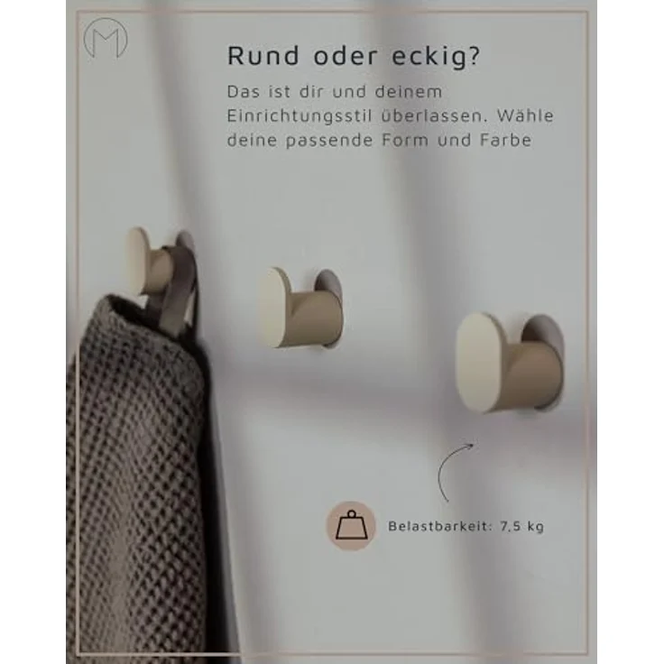 Metallbude Kleiderhaken PALO, Badezimmer, Küche, Flur, (3-St), hochwertige Handtuchhaken, modernes Design, vielseitig einsetzbar – Bild 5