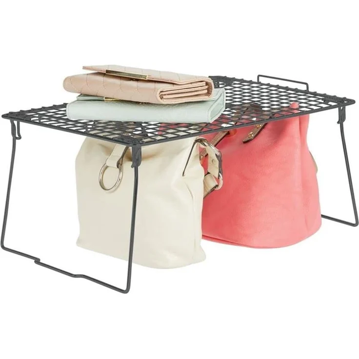 Regaleinsatz stapelbar grau Schrankregal Schrankeinsatz Organizer Regal mDesign – Bild 7