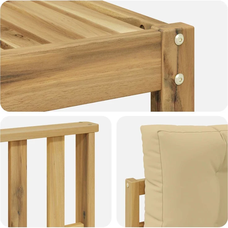vidaXL Outdoor-Sofagarnitur 11 stk. 10-Sitzer Weiß und Beige 3387137 – Bild 6