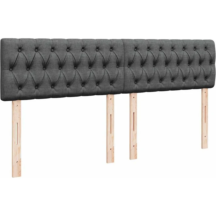 vidaXL Boxspringbett mit Matratze Dunkelgrau 200x200 cm Stoff 3289871 – Bild 12