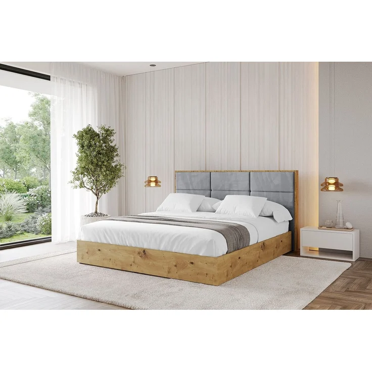 ALTDECOR Polsterbett ENZO1 (Polsterbett mit Bettkasten und Lattenrost, Boxbett mit Matratze), Doppelbett mit Stauraum, Bett mit Kopfteil – Bild 1