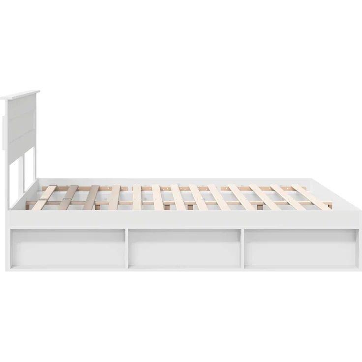 vidaXL Bettrahmen mit Kopfteil Weiß 180 x 200 cm Massives Kiefernholz 3409727 – Bild 7