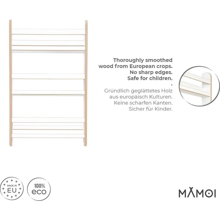 MAMOI® Kinderbücherregal aus Holzwerkstoff – Bücherkiste, Kinderbücherregal, Bücherregal für Kinderzimmer, Bücherbank, Wandregal, Montessori Kindermöbel – Bild 4